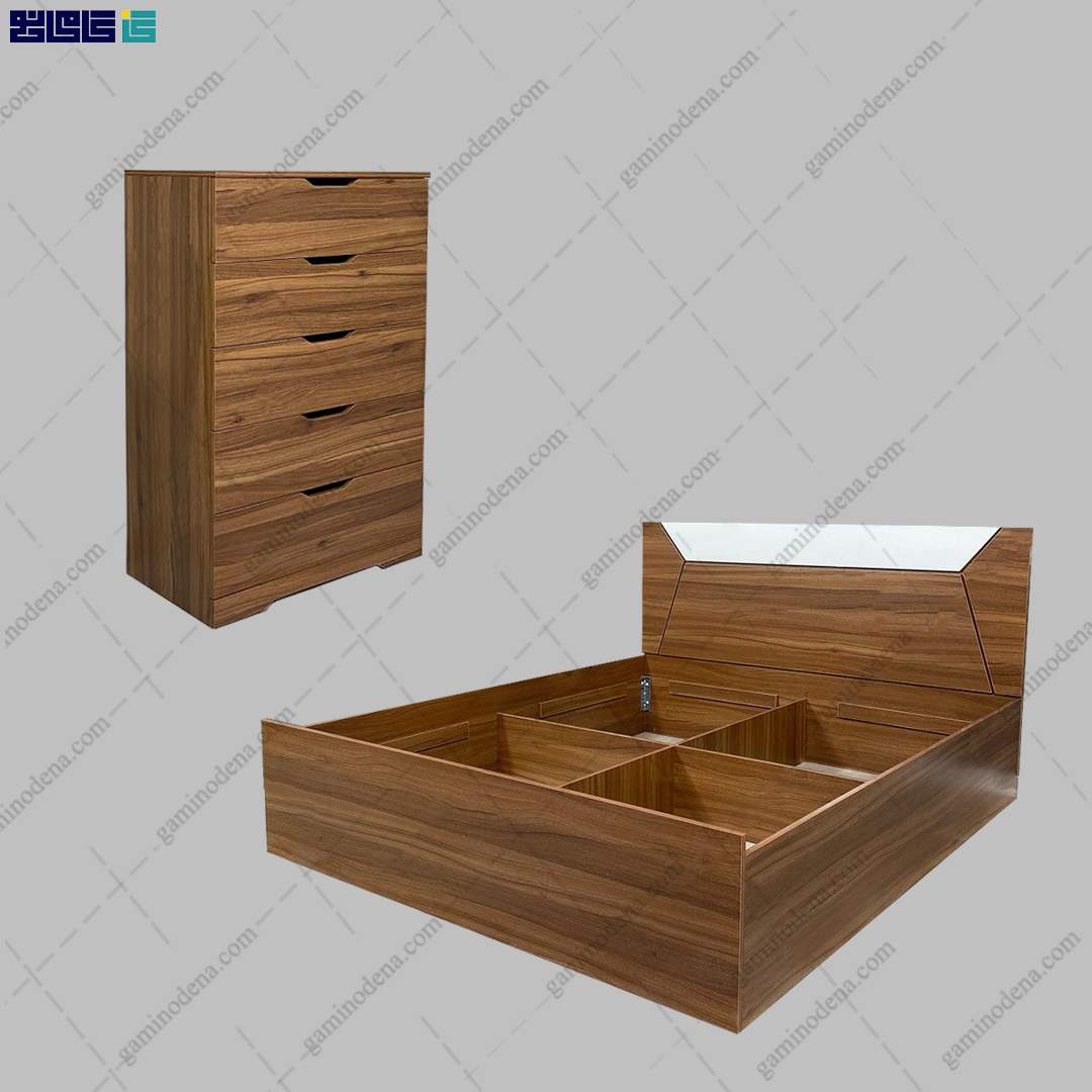 ست تخت خواب و دراور ساده و شیک لیزا ست تخت خواب و دراور ساده و شیک لیزا