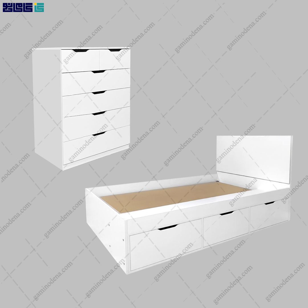 ست تخت خواب و دراور کشودار یلدا ست تخت خواب و دراور کشودار یلدا