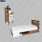 ست تخت خواب و پاتختی آپارتمانی فیروزه