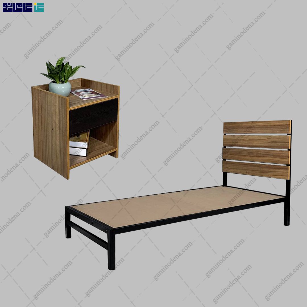 ست تخت خواب و پاتختی پایه فلزی بهارا ست تخت خواب و پاتختی پایه فلزی بهارا