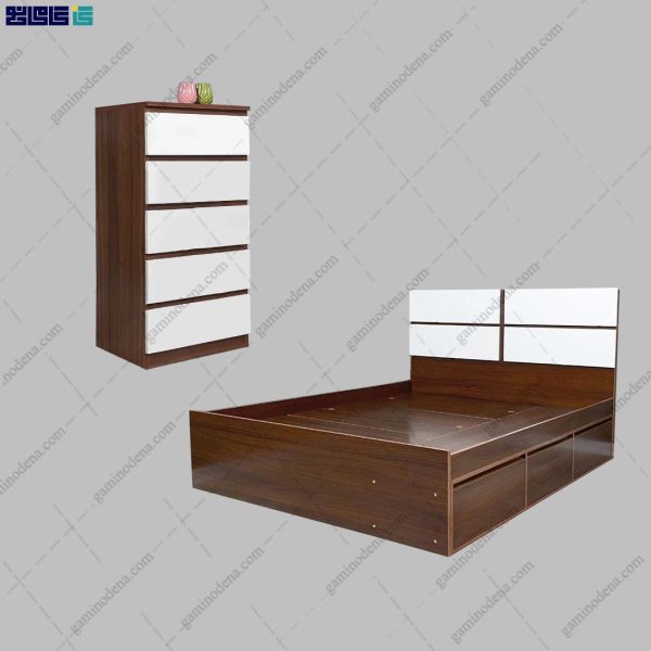 ست تخت خواب و دراور کشودار نهال