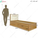 ست تخت خواب و پاتختی مدرن کشودار آرام