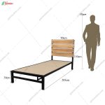 ست تخت خواب و پاتختی پایه فلزی بهارا