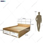 ست تخت خواب و میز تحریر کشودار دنا