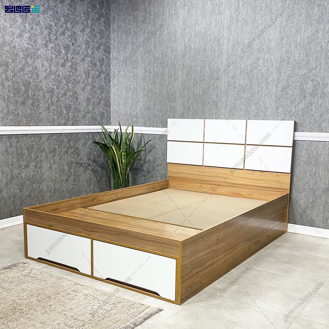 ست تخت خواب و پاتختی کشودار سما