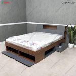 ست تخت خواب و پاتختی کشودار نورا