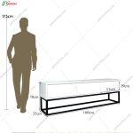 ست میز تلویزیون و جلومبلی پایه فلزی نورسا