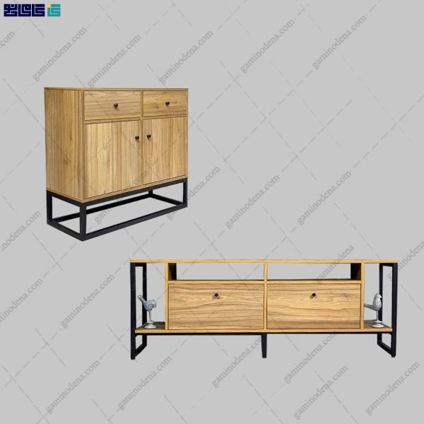 ست میز تلویزیون و کنسول فلزی رامان