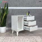 ست تخت خواب و پاتختی کشودار نورا