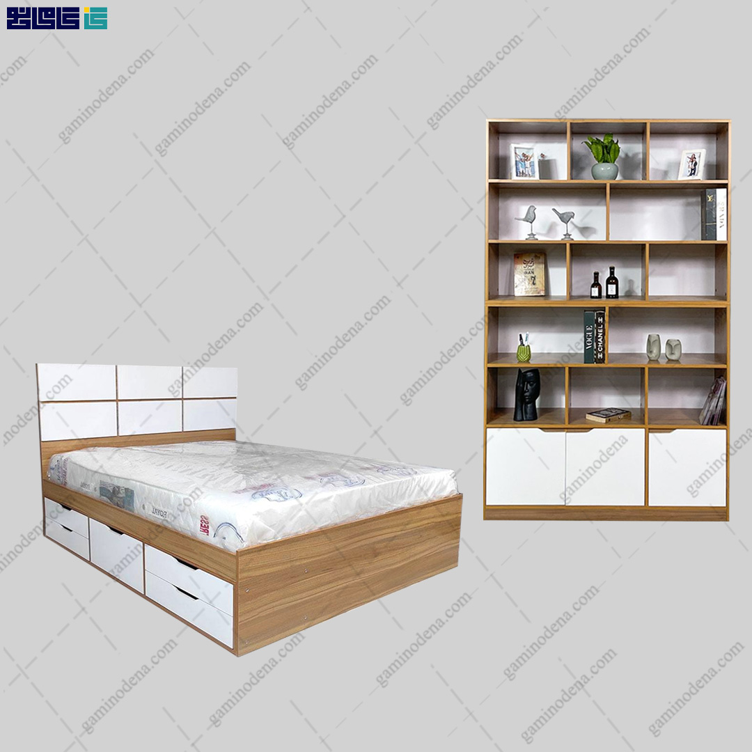 ست تخت خواب و کتابخانه مرسانا ست تخت خواب و کتابخانه مرسانا برند گامی نو