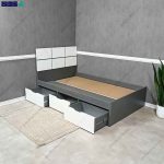 نمای رو به رو و کشو های باز تخت خواب آنیتا