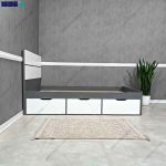 نمای کناری با کشو های بسته تخت خواب آنیتا