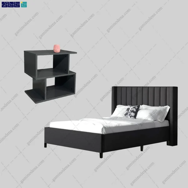 ست تخت خواب و پاتختی سوین از برند گامی نو