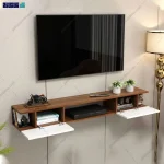 نمای کناری با تلویزیون میز تلویزیون دیواری و لاکچری ارغوان