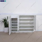 نمای درب باز کمد ها از جاکفشی کنسولی گلی