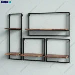 نمای کناری و ساده از شلف فلزی و ام دی اف شمس