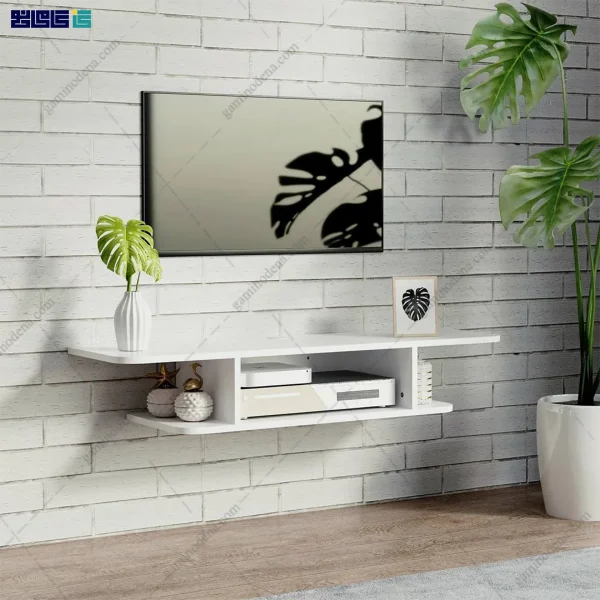 نمای اصلی میز تلویزیون دیواری و ساده و شیک برکه