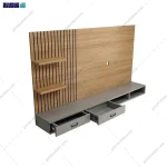 نمای کشو باز میز تلویزیون دیواری و تی وی وال لیانا