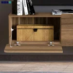 نمای باکس باز از میز تلویزیون دیواری و لاکچری ساحل