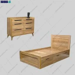 ست تخت خواب و دراور 6 کشو حما از گامی نو