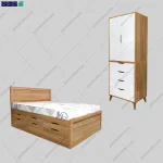ست تخت خواب و کمد لباس دو تکه نیهان