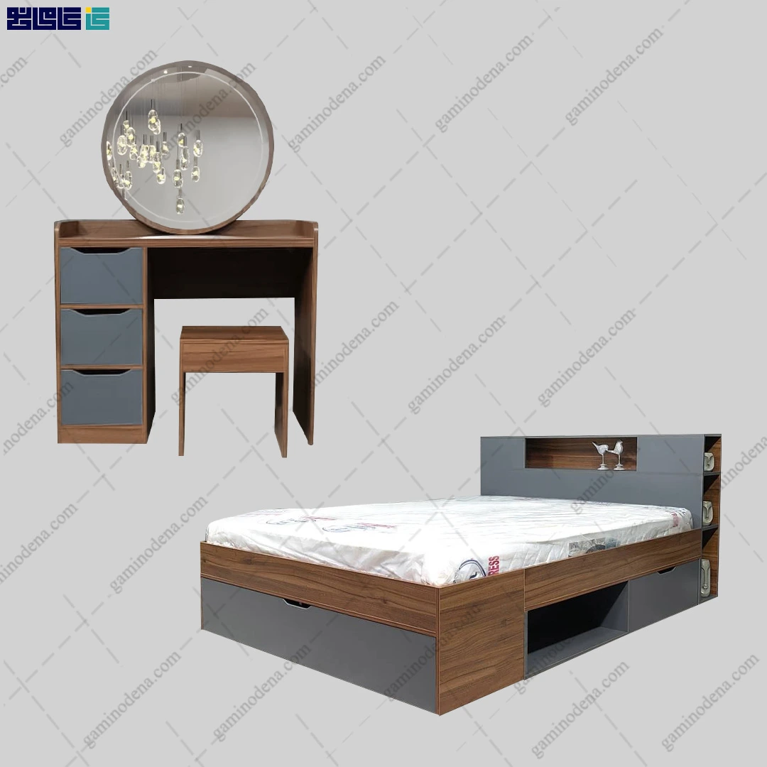 ست تخت خواب و میز آرایش دایانا ست تخت خواب و میز آرایش دایانا از گامی نو