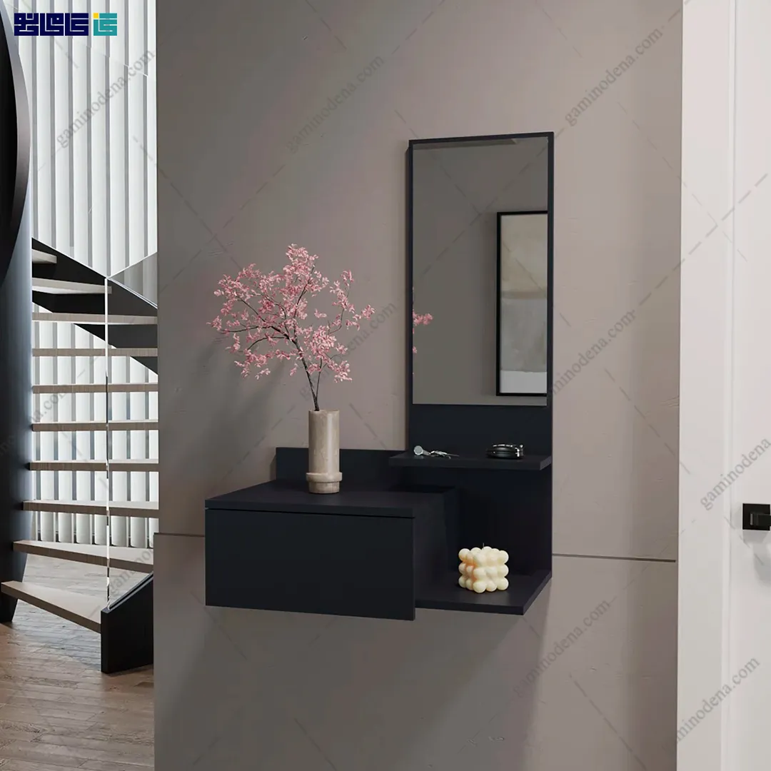 نمای اصلی از میز آرایش دیواری مدرن و لاکچری آوینه نمای اصلی از میز آرایش دیواری مدرن و لاکچری آوینه