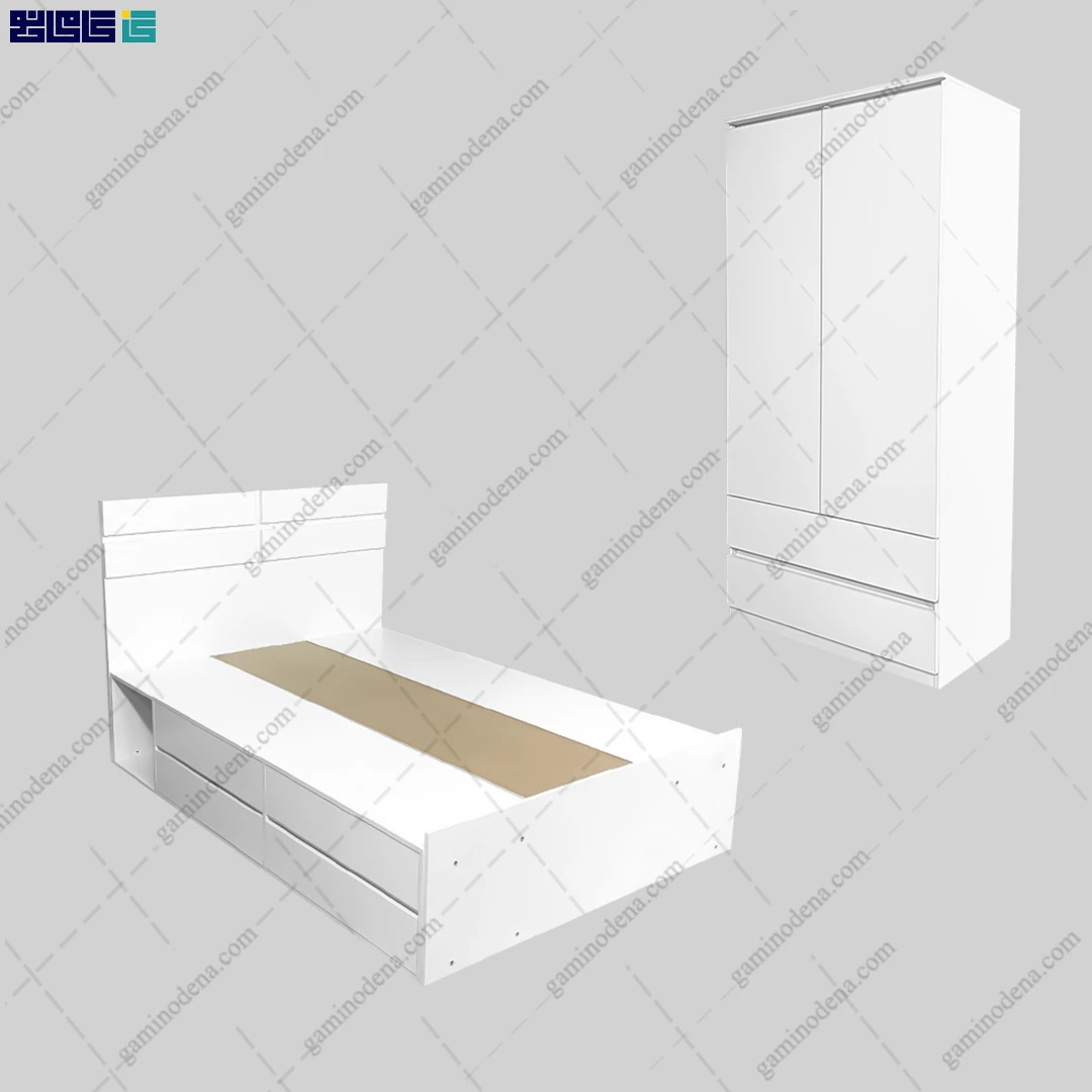 ست تخت خواب و کمد لباس آیلا از گامی نو ست تخت خواب و کمد لباس آیلا از گامی نو