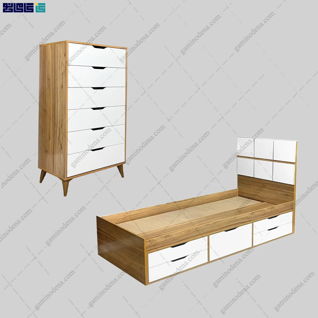 ست ساحل ست تخت خواب و دراور 6 کشو ساحل از گامی نو