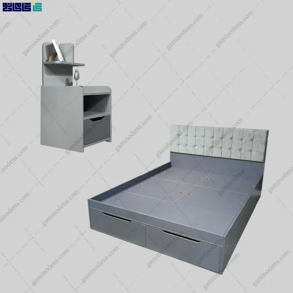 ست محصول تخت خواب و پاتختی حما از گامی نو