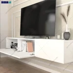 نمای کناری از میز تلویزیون دیواری و ساده و شیک نیکا