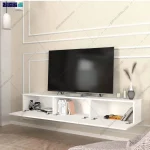 نمای درب باکس کمدی باز از میز تلویزیون دیواری و ساده و شیک نیکا