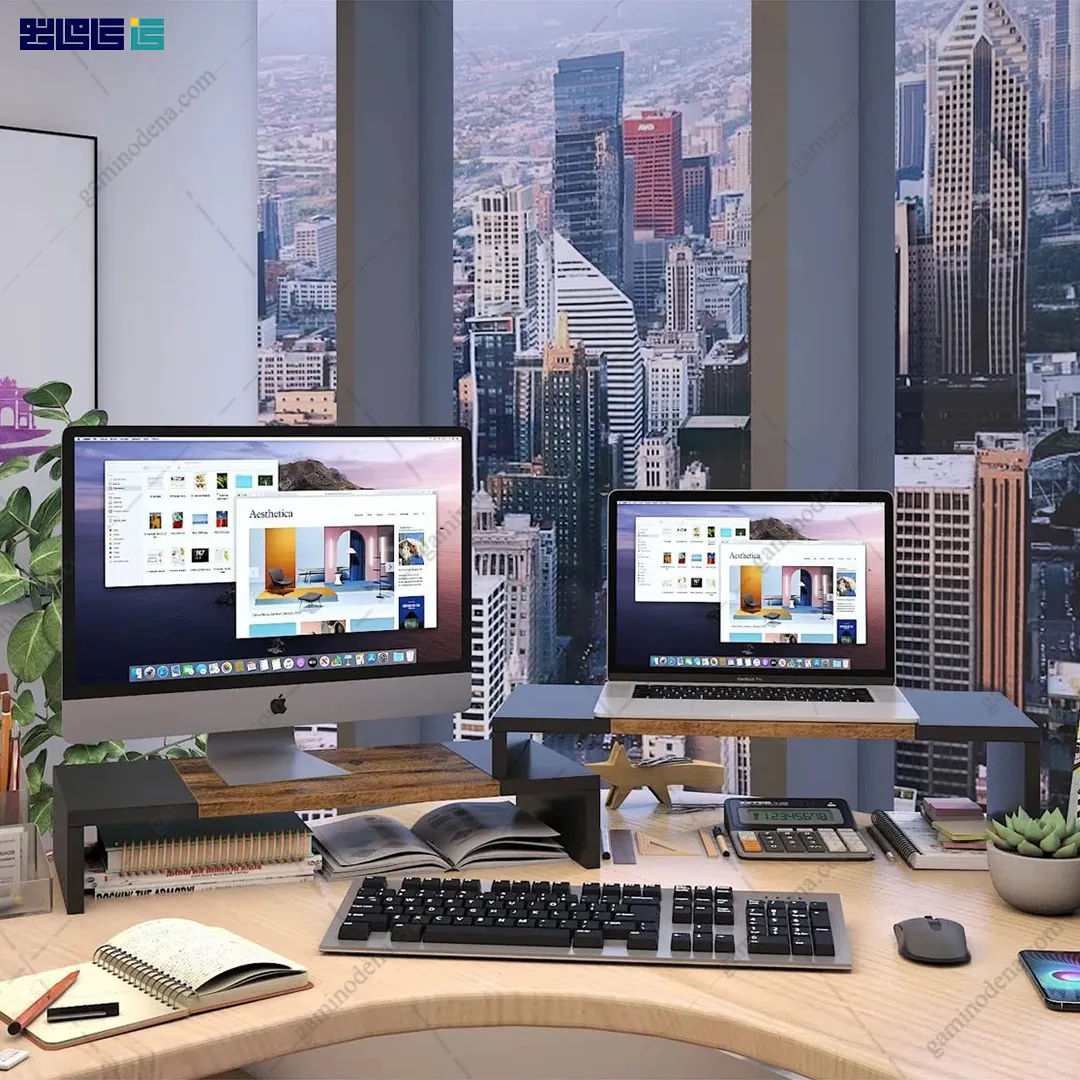 نمای اصلی و ساده از استند مانیتور دو نفره آرین نمای اصلی و ساده از استند مانیتور دو نفره آرین