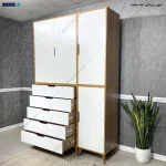 نمای کشو های باز کمد یونا طراحی شده در گامی نو