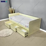 تخت خواب تکنفره سه کشو لاران