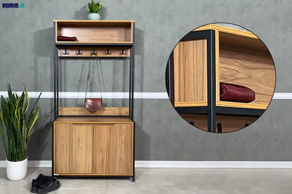 جاکفشی ایستاده ترکیب چوب و فلز