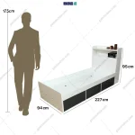 ابعاد تخت یک نفره سه کشو کیان