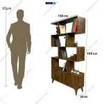 ابعاد کتابخانه چوبی همین